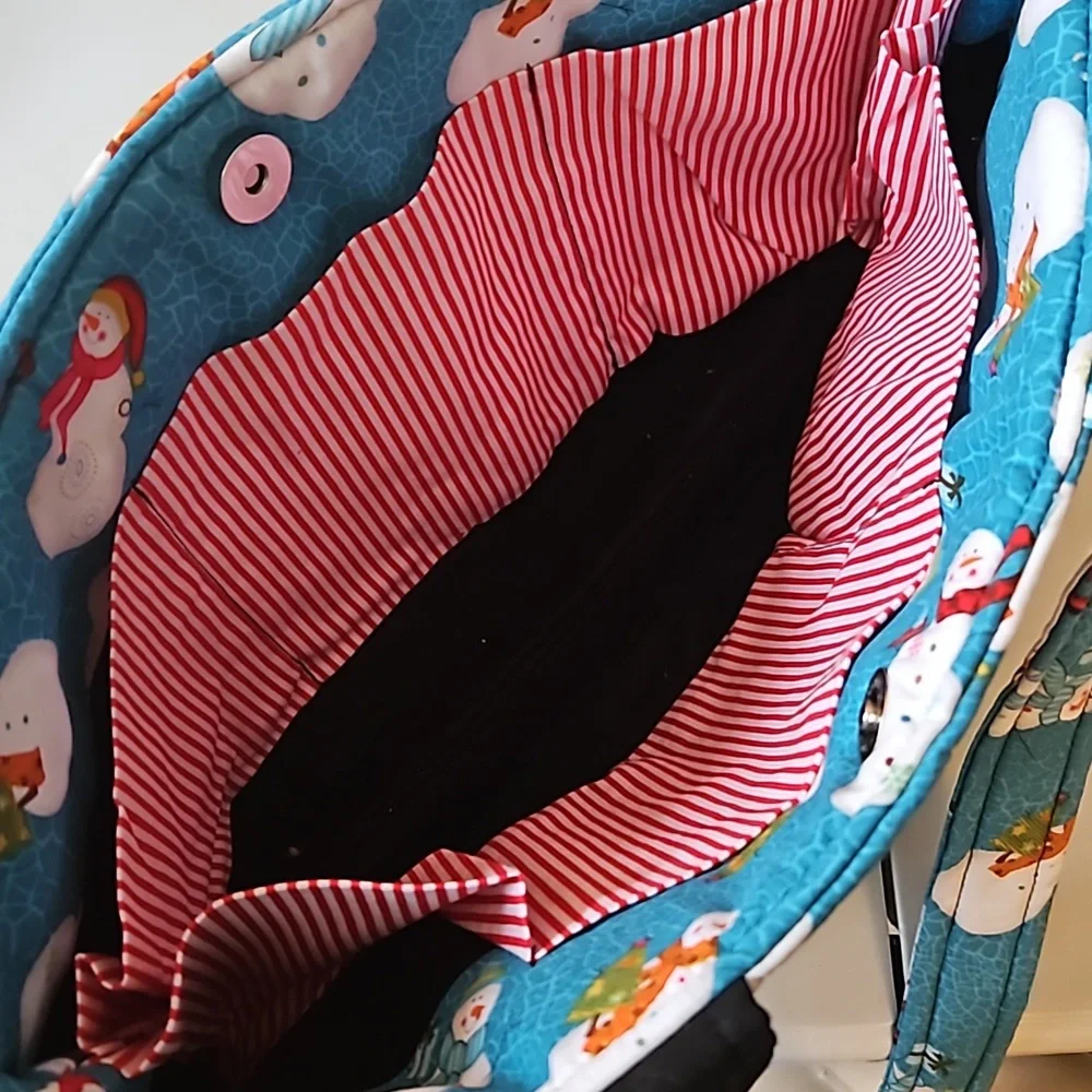 Handmade Winter Snowman purse pouch baby bag